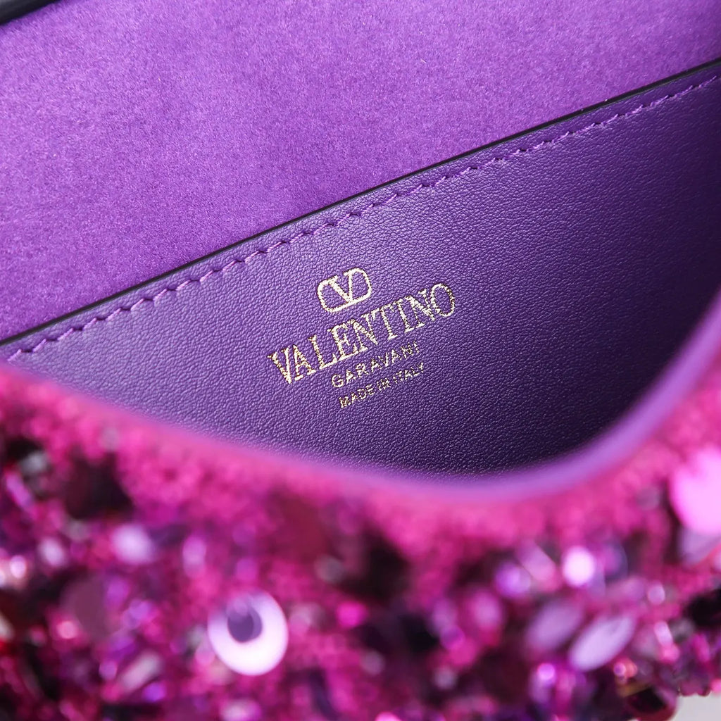 Valentino Purple Sequin Mini Bag - Hình 8