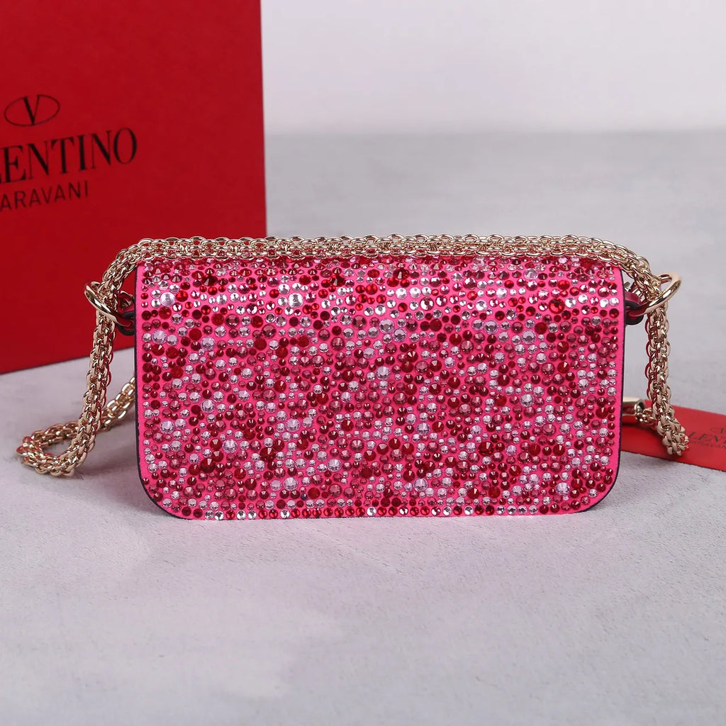 Valentino Pink Crystal Mini Bag - Hình 2