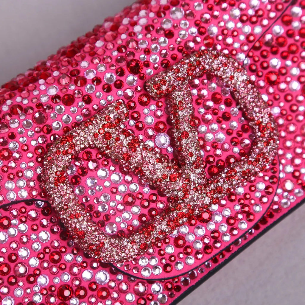 Valentino Pink Crystal Mini Bag - Hình 4