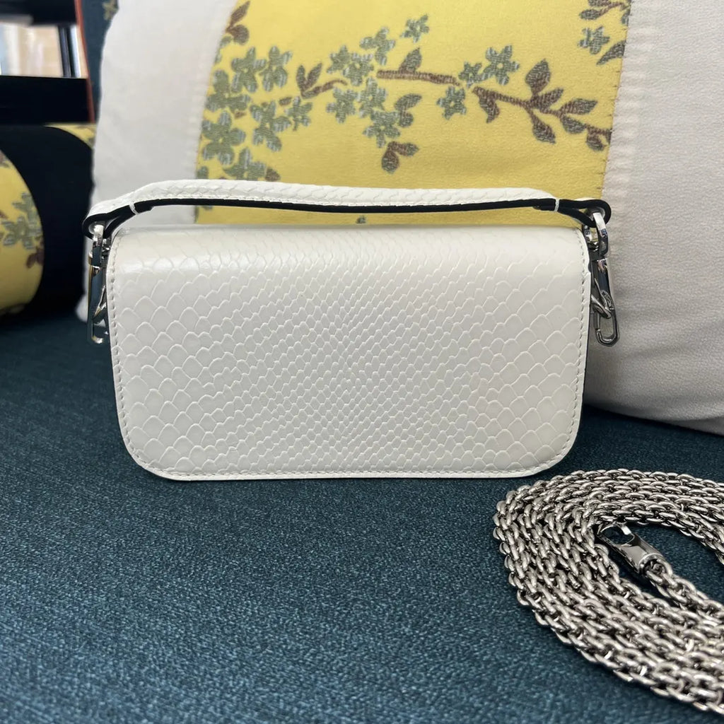 Valentino White Python Bag - Hình 5
