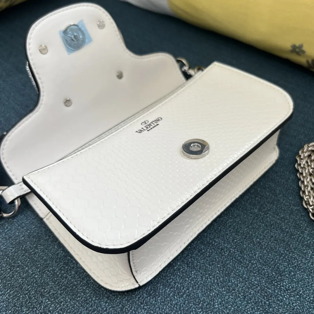 Valentino White Python Bag - Hình 6