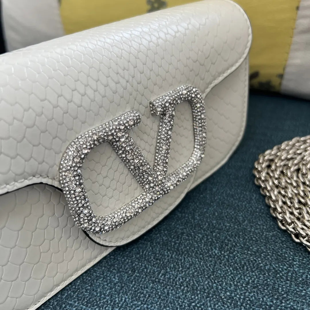 Valentino White Python Bag - Hình 4