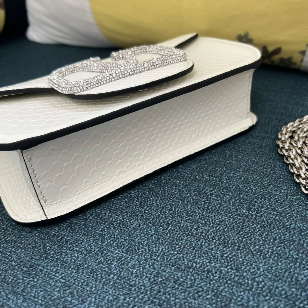 Valentino White Python Bag - Hình 3
