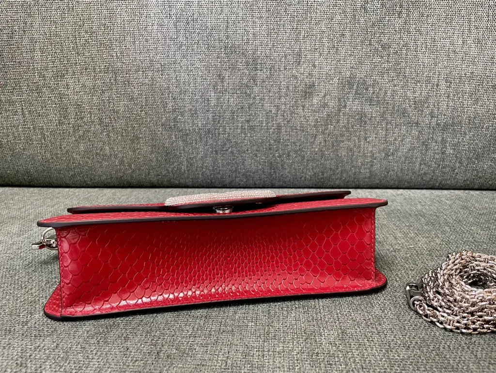 Valentino Red Python VLogo Bag - Hình 4