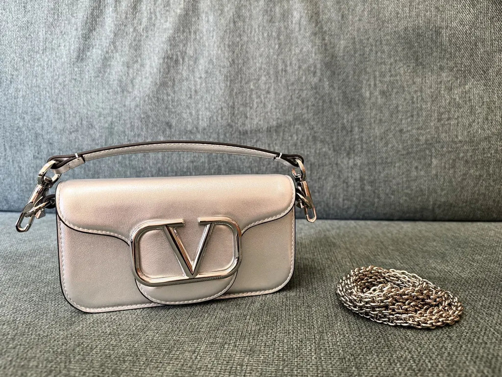 vlogo Valentino Silver Metallic Bag