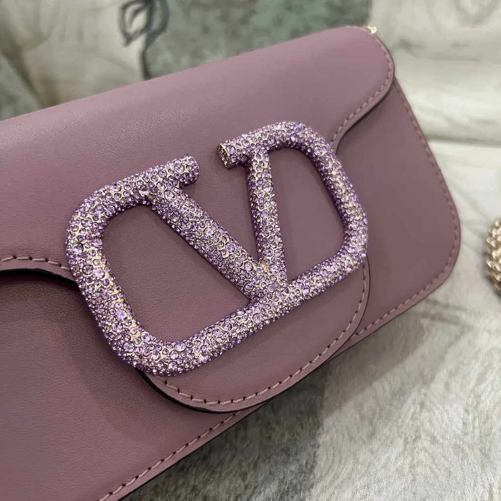 Valentino Mauve Crystal VLogo Bag - Hình 4