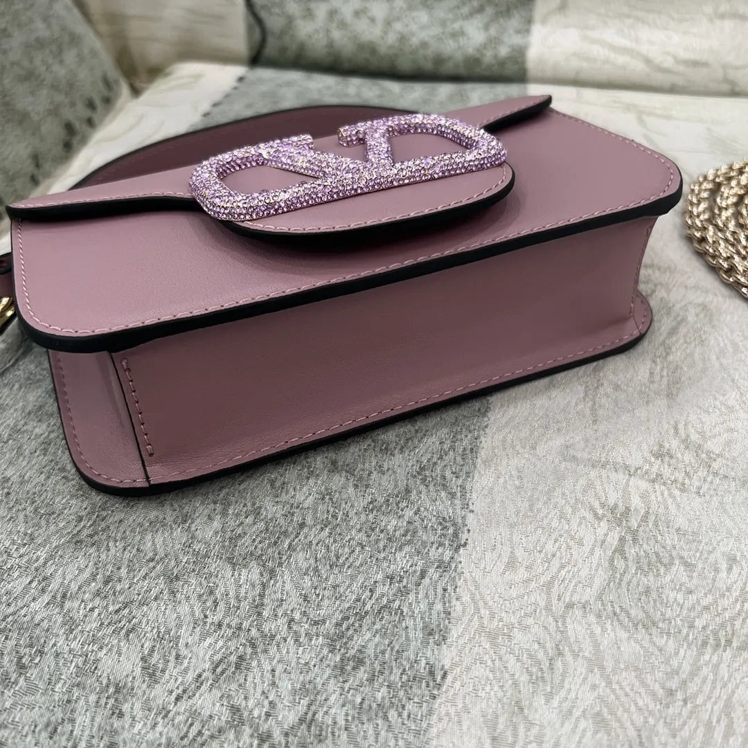 Valentino Mauve Crystal VLogo Bag - Hình 5