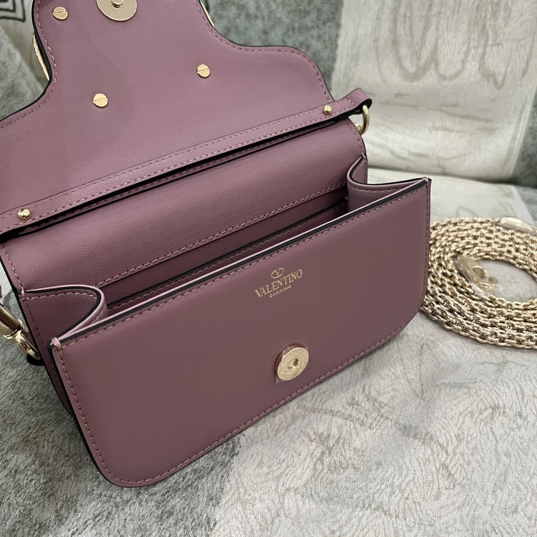 Valentino Mauve Crystal VLogo Bag - Hình 7