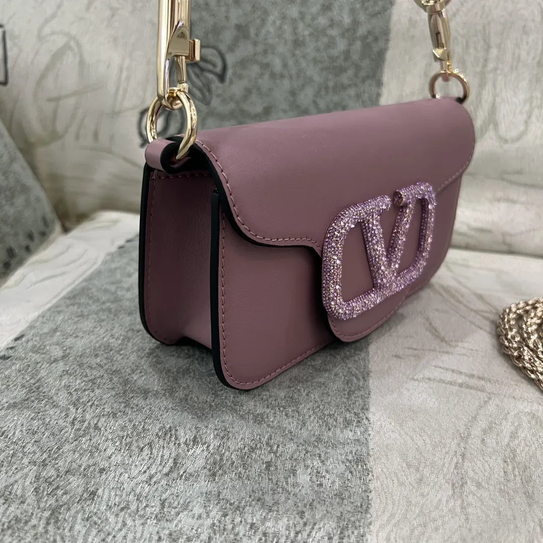 Valentino Mauve Crystal VLogo Bag - Hình 3