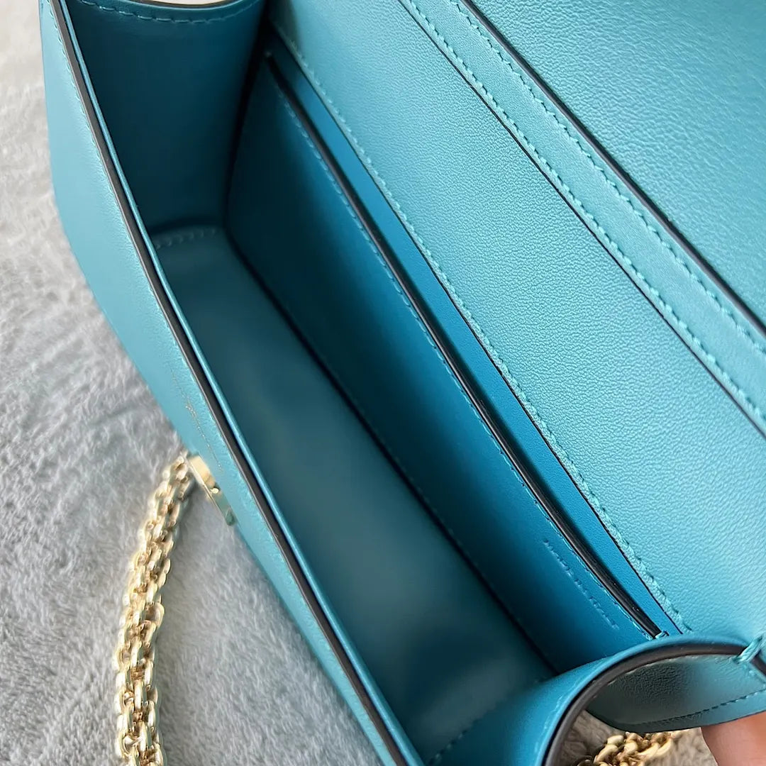 Valentino Teal Roman Stud Bag - Hình 9