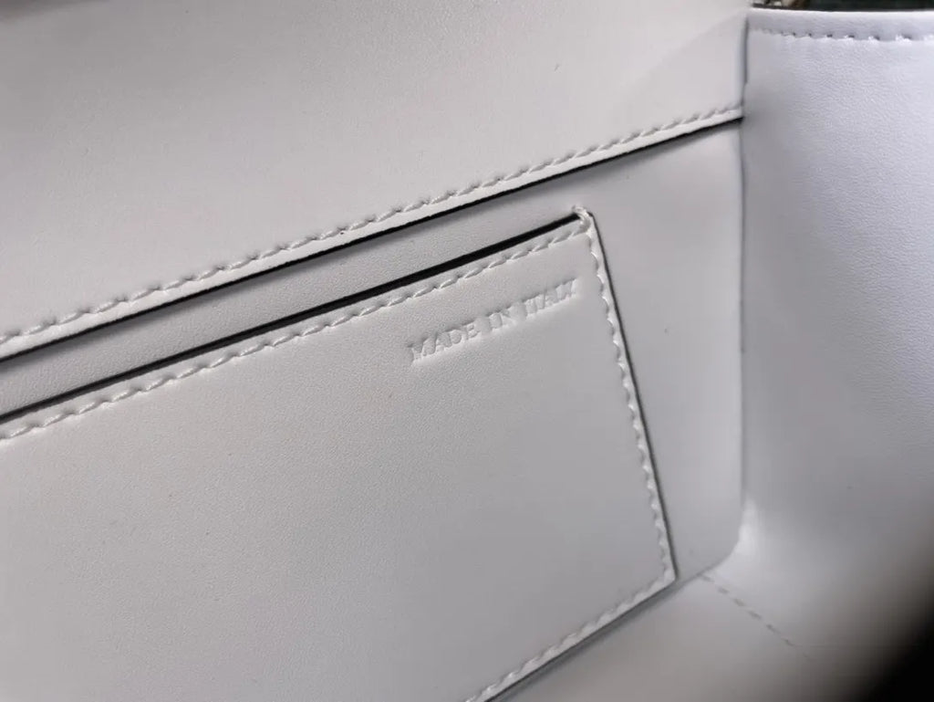 Valentino White Python V-Logo Bag - Hình 7
