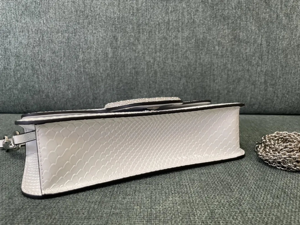 Valentino White Python V-Logo Bag - Hình 2