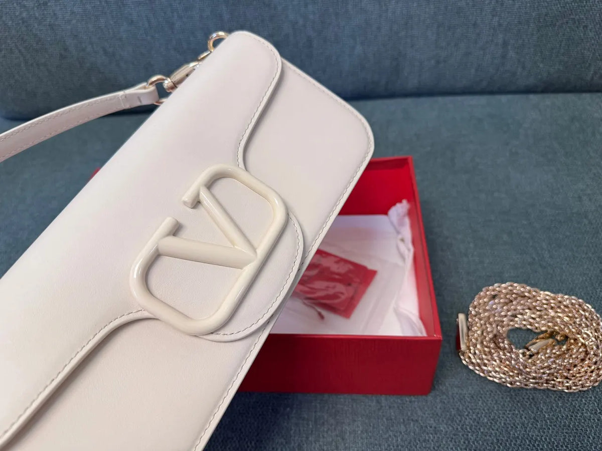 Valentino Ivory Leather VLogo - Hình 4