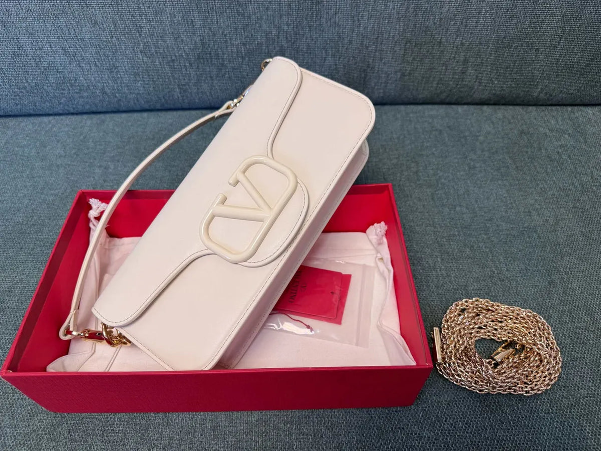 Valentino Ivory Leather VLogo - Hình 6