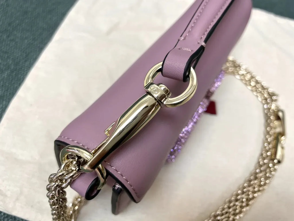 Valentino Lilac Crystal Bag - Hình 6