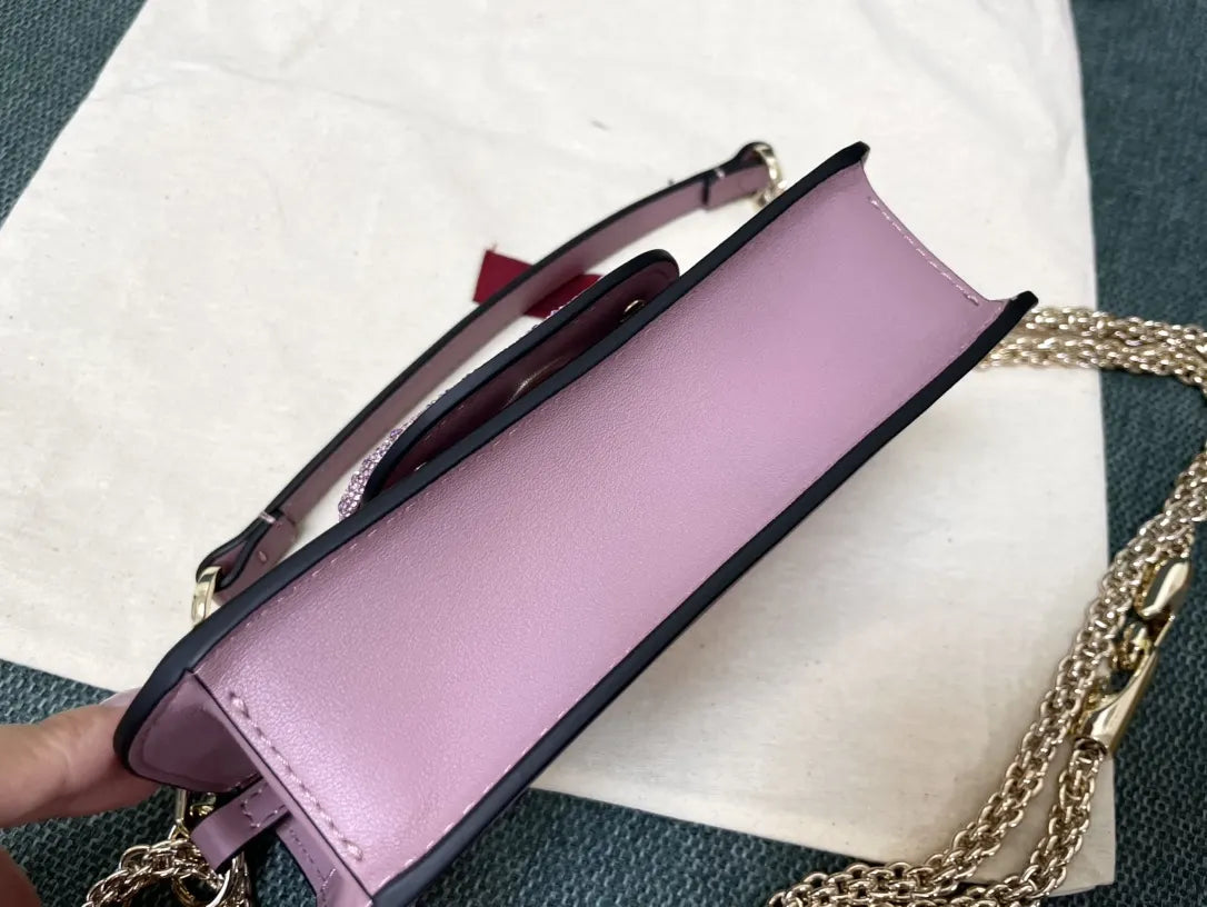 Valentino Lilac Crystal Bag - Hình 5