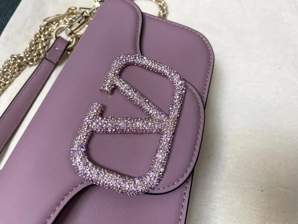 Valentino Lilac Crystal Bag - Hình 3