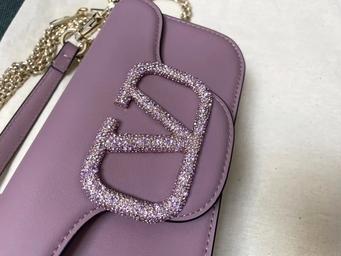 Valentino Lilac Crystal Bag - Hình 3