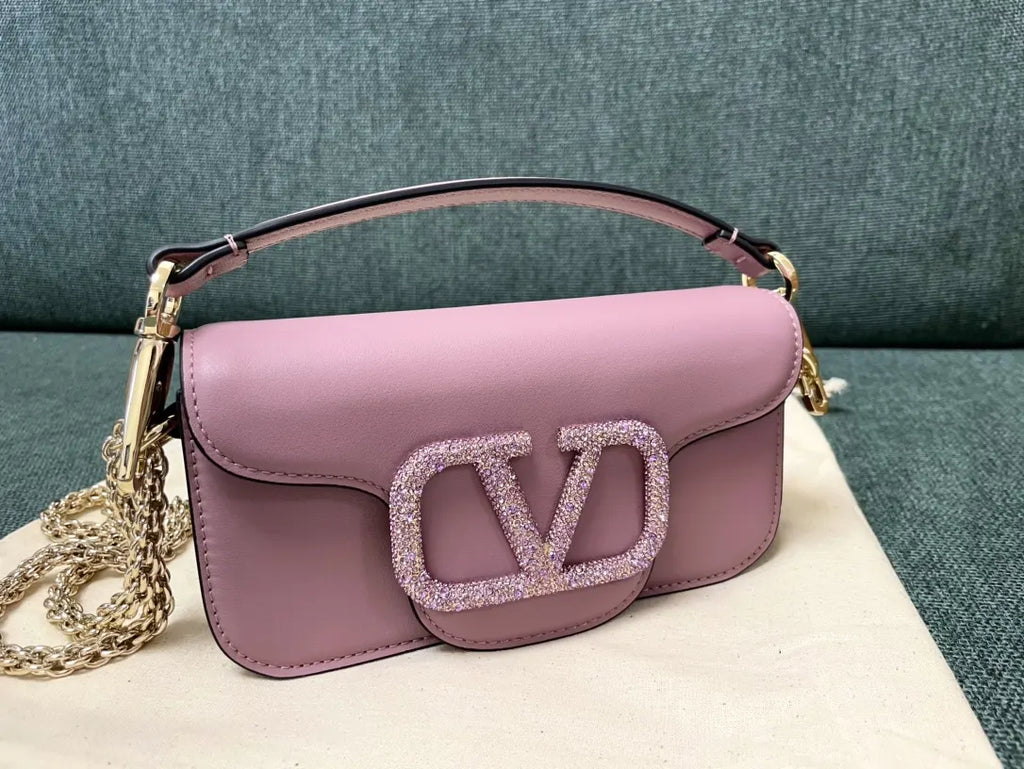 Valentino Lilac Crystal Bag - Hình 9