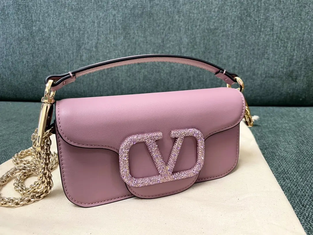 Valentino Lilac Crystal Bag - Hình 9