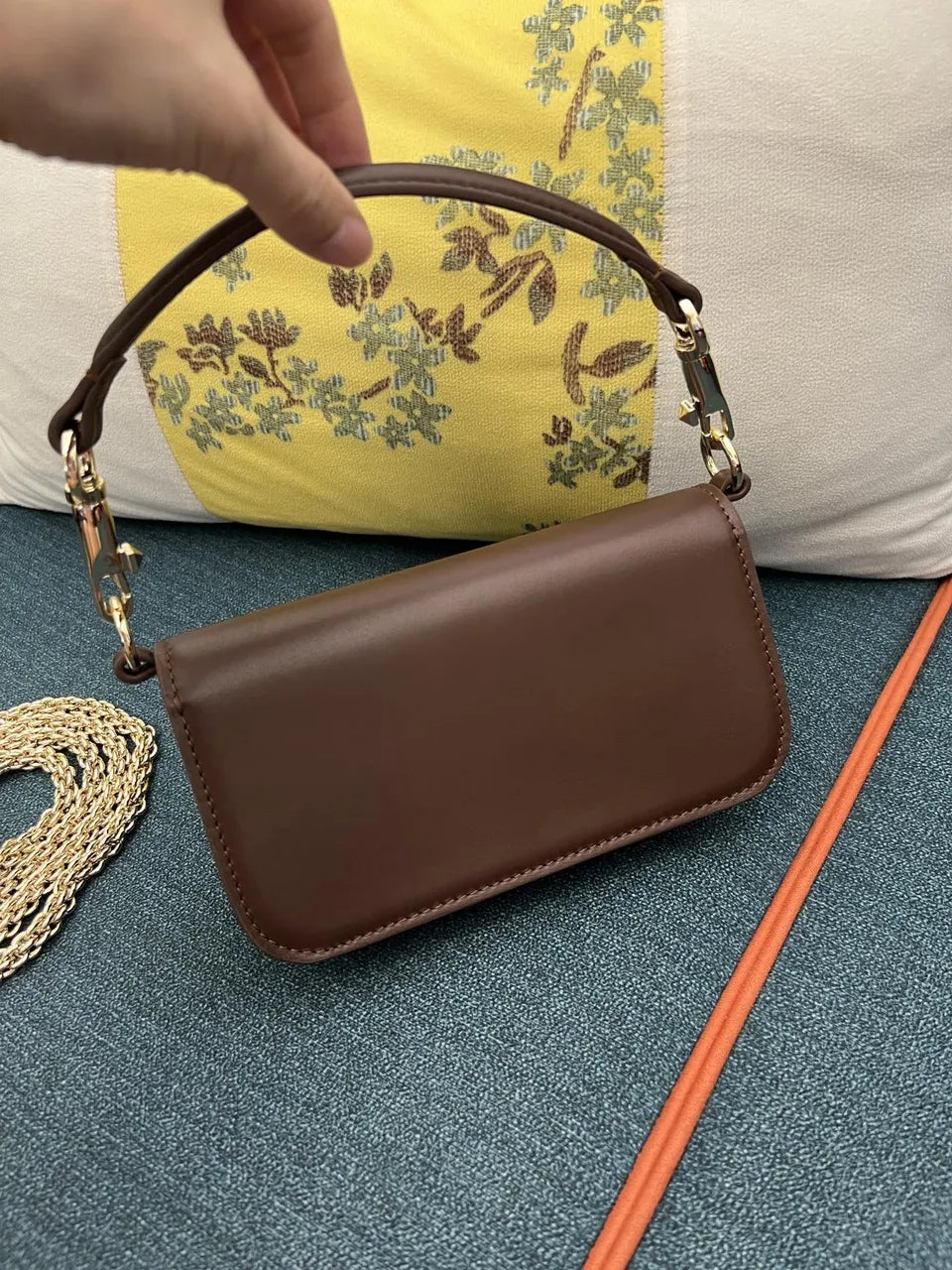 Valentino Brown Toile Iconographe Bag - Hình 5