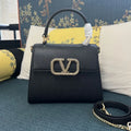 Valentino Black Grain Leather Top Handle Bag