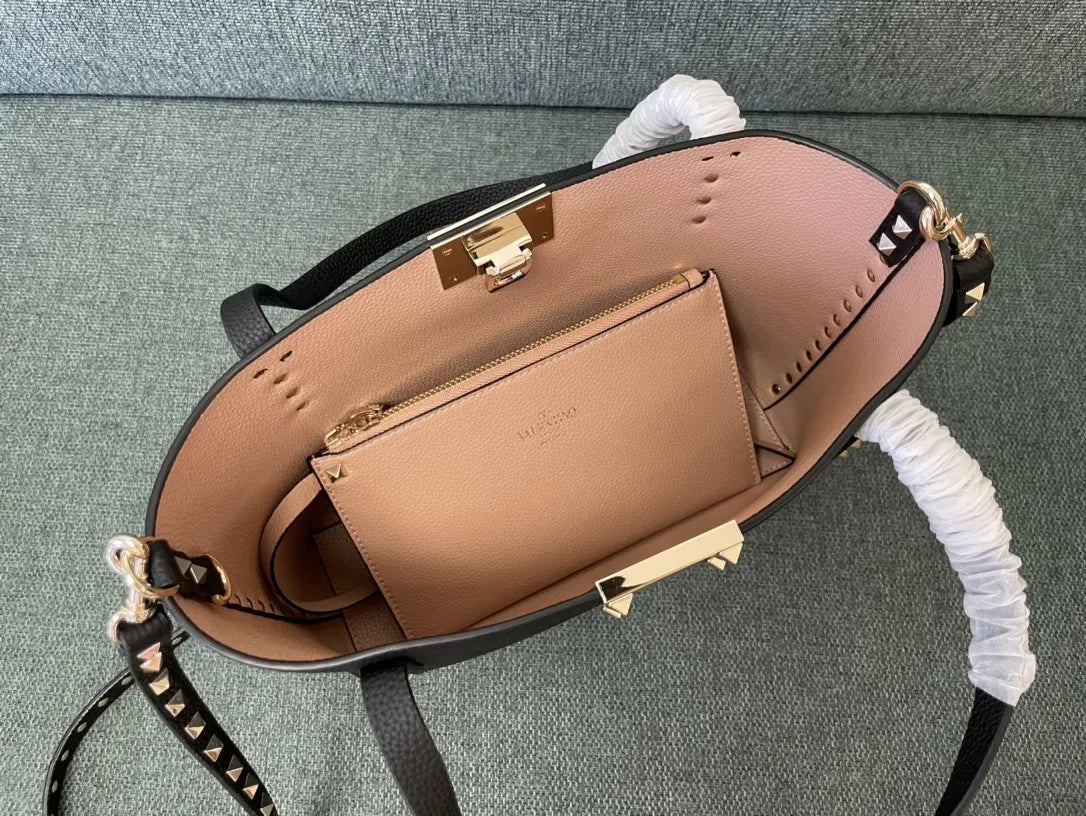 Valentino Black Rockstud Tote - Hình 7