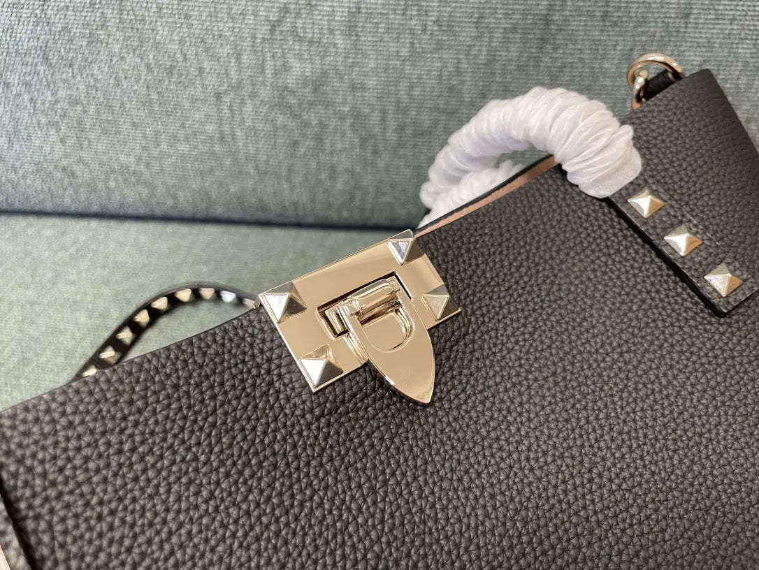 Valentino Black Rockstud Tote - Hình 6