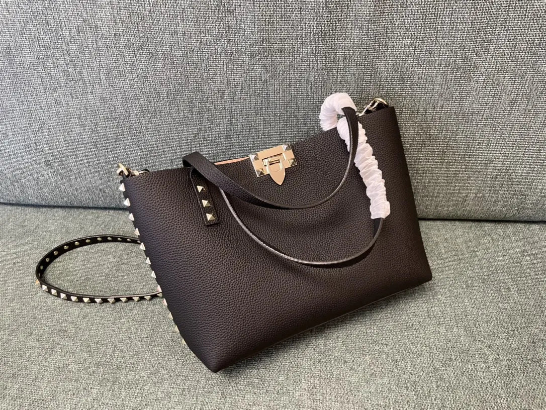 Valentino Black Rockstud Tote - Hình 8