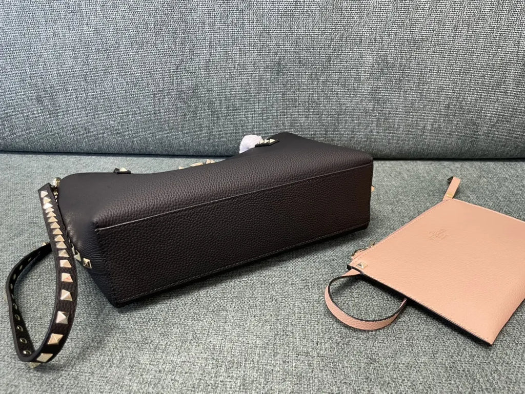 Valentino Black Rockstud Tote - Hình 5