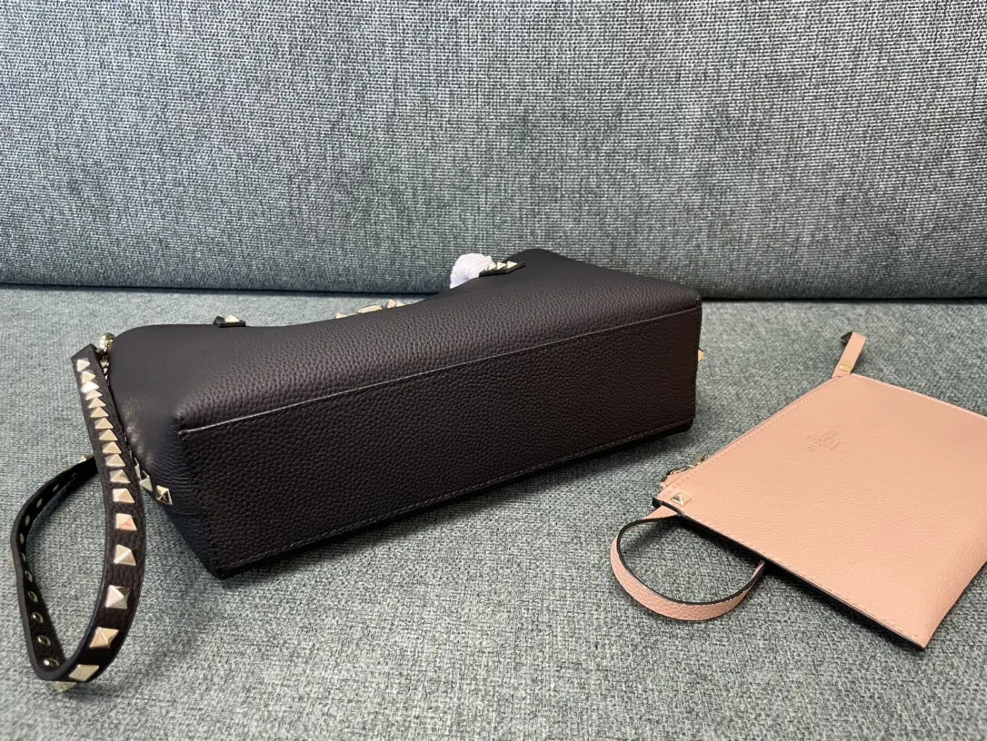 Valentino Black Rockstud Tote - Hình 5