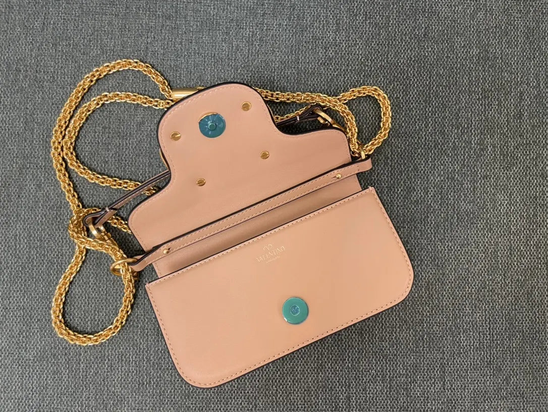 Valentino Peach Mini Bag gold - Hình 5