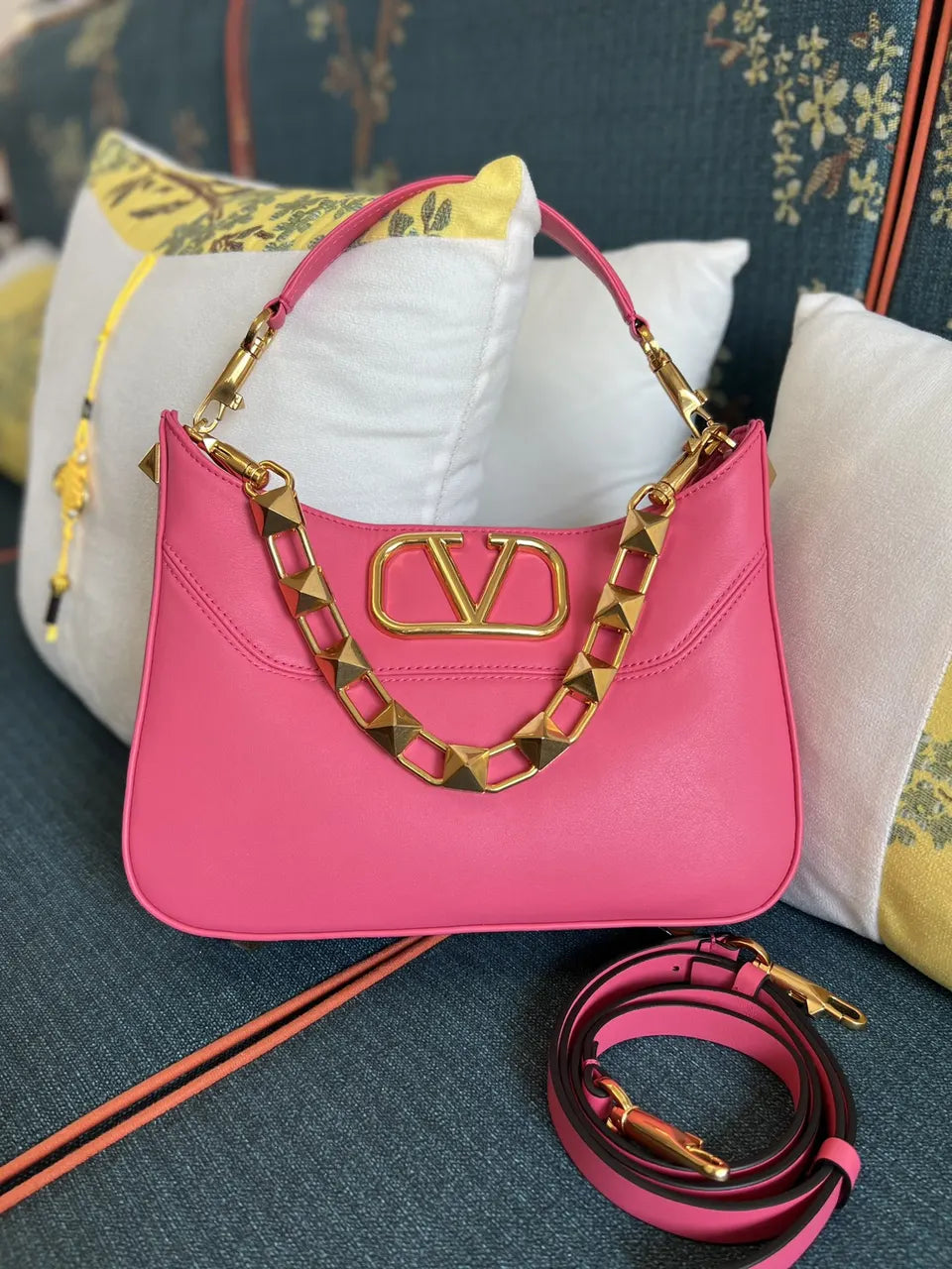 Valentino Pink Chain Shoulder Bag
