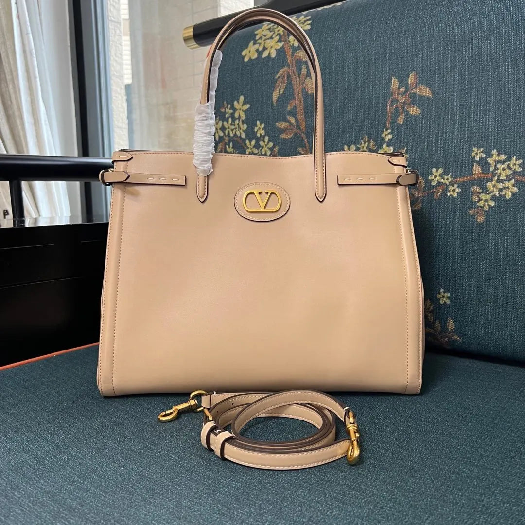 Valentino Nude Leather Tote Bag