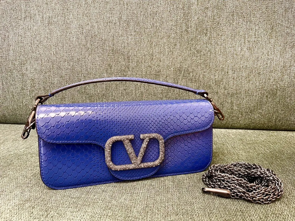 vlogo Valentino Blue Python Bag - Hình 2