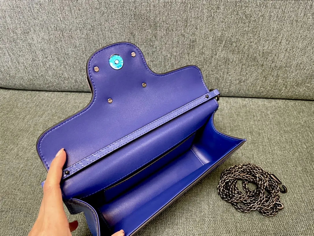 vlogo Valentino Blue Python Bag - Hình 8