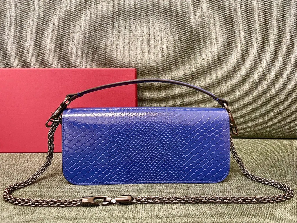 vlogo Valentino Blue Python Bag - Hình 3