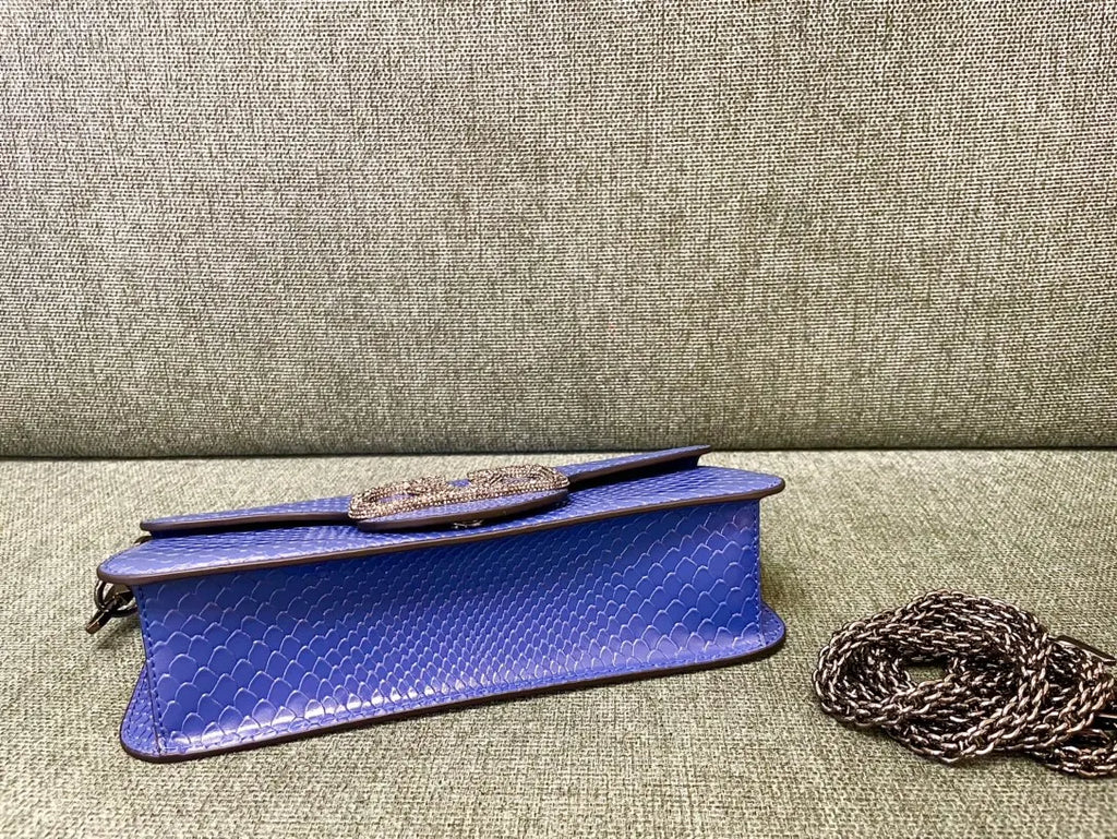 vlogo Valentino Blue Python Bag - Hình 4