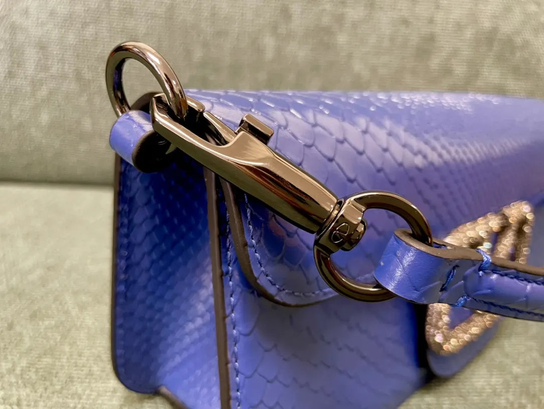 vlogo Valentino Blue Python Bag - Hình 5