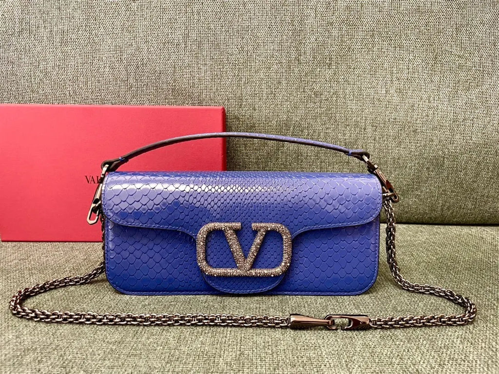 vlogo Valentino Blue Python Bag