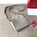 leather Valentino Dove Gray Rockstud Bag