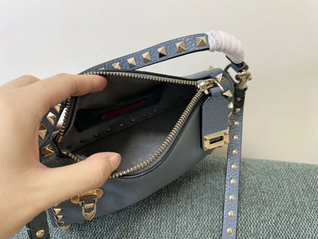 Valentino Blue Rockstud Bag - Hình 6