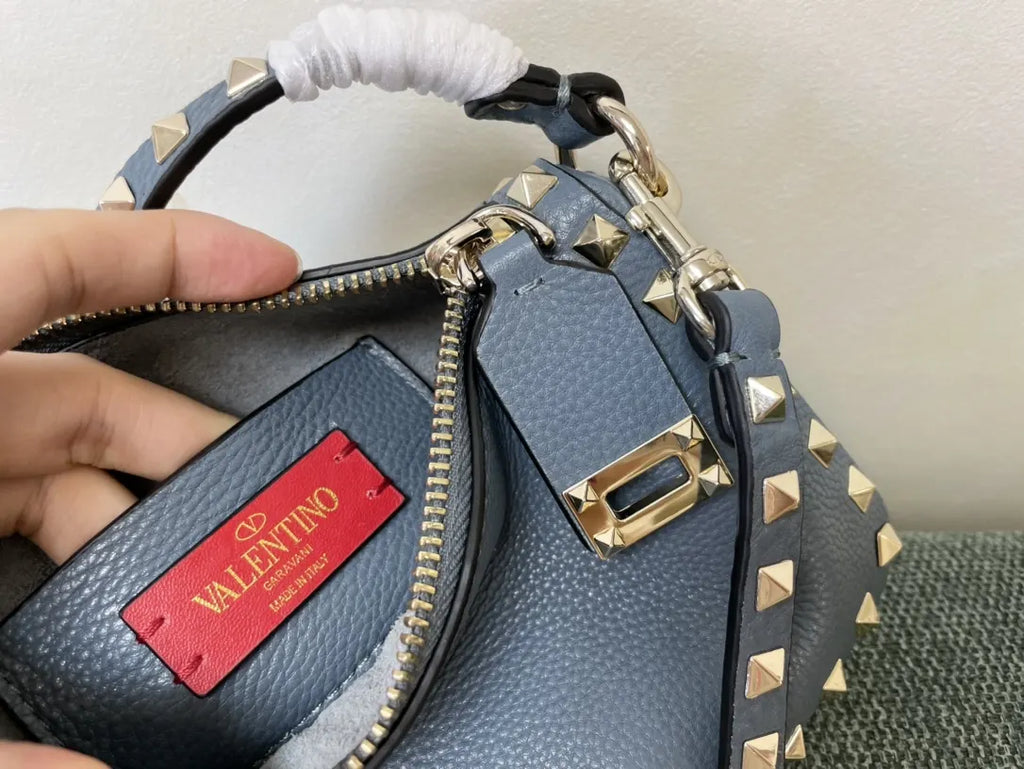 Valentino Blue Rockstud Bag - Hình 7