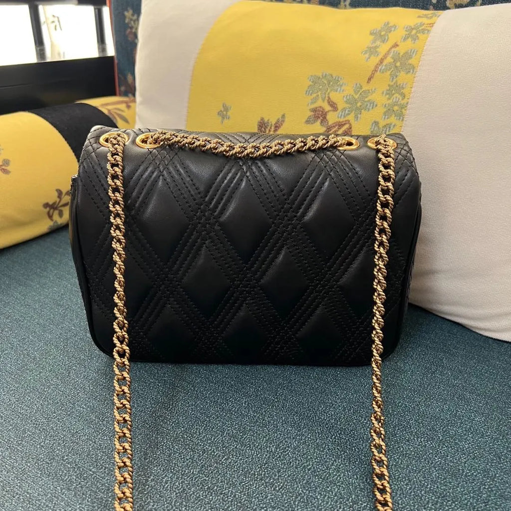 Valentino Black Quilted Shoulder Bag - Hình 6