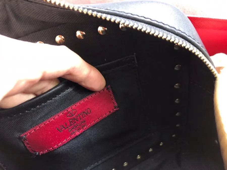 Valentino Black Studded Crossbody Bag - Hình 8