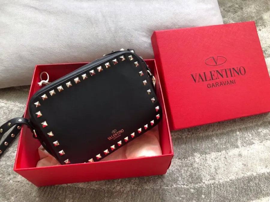 Valentino Black Studded Crossbody Bag