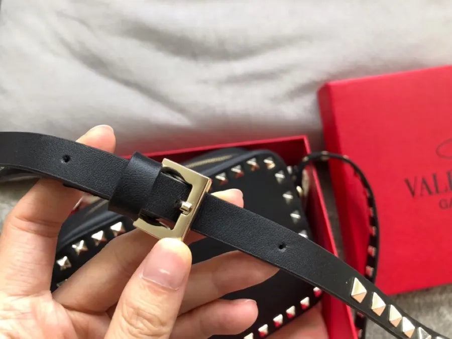 Valentino Black Studded Crossbody Bag - Hình 5