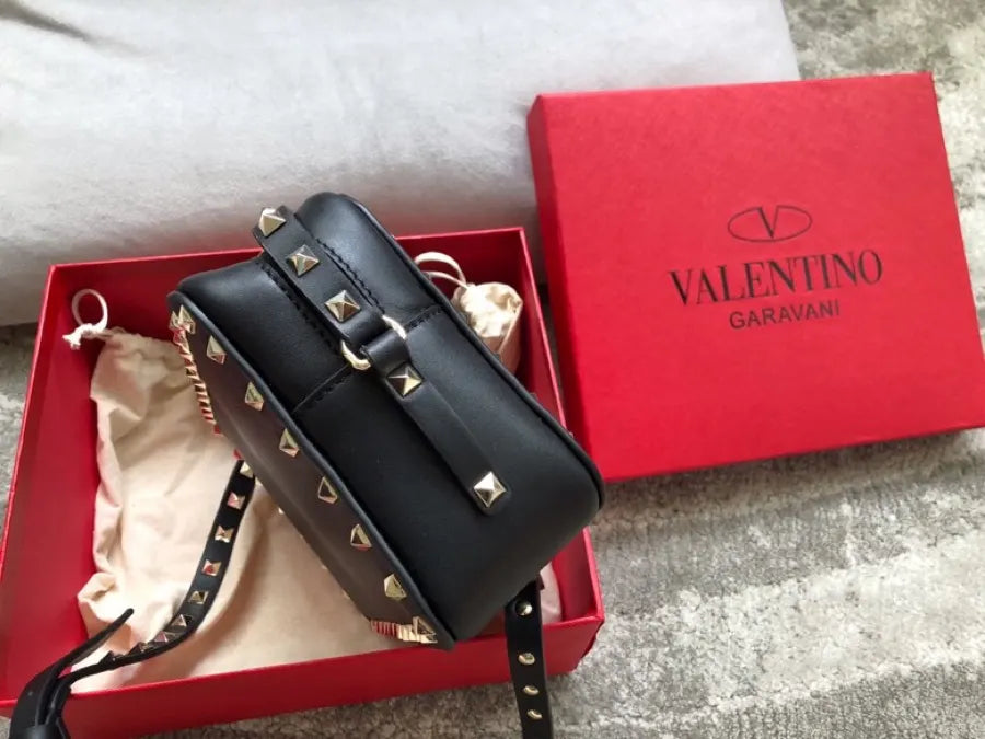 Valentino Black Studded Crossbody Bag - Hình 2