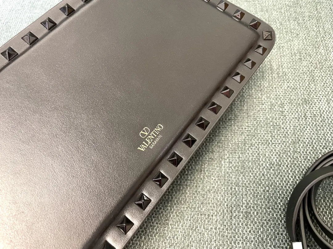Valentino Dark Gray Studded Bag - Hình 4
