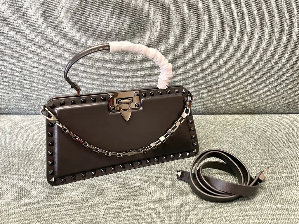 Valentino Dark Gray Studded Bag
